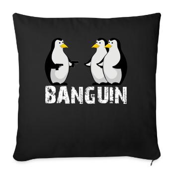 Penguins funny Penguin humor - Sofa pillowcase 17,3'' x 17,3'' (45 x 45 cm) - black - Front