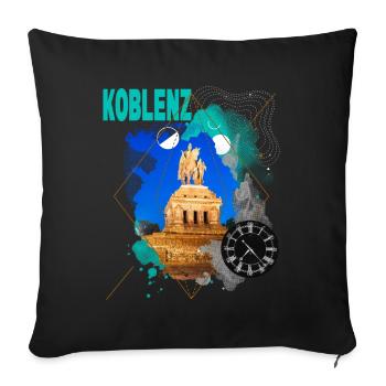 Koblenz Deutschland Stadt Skyline Vintage Retro - Sofakissenbezug 45 x 45 cm - Schwarz - Vorne