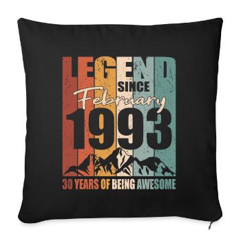 30e anniversaire né en 1993 Légende depuis 1993 - Housse de coussin décorative 45 x 45 cm - noir - Devant