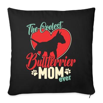 The coolest Bull Terrier mom ever - Sofa pillowcase 17,3'' x 17,3'' (45 x 45 cm) - black - Front