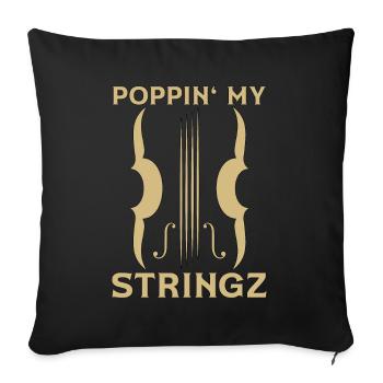 Violon Poppin' My Stringz Violoniste Violoniste - Housse de coussin décorative 45 x 45 cm - noir - Devant