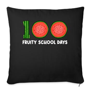 100 Fruity School Watermelon Tropical Fruit Fruit - Sofa pillowcase 17,3'' x 17,3'' (45 x 45 cm) - black - Front