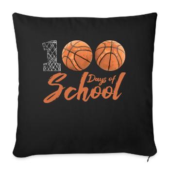 100 Days of School School Ball Basketball Player - Sofa pillowcase 17,3'' x 17,3'' (45 x 45 cm) - black - Front