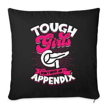 Anhang Operation Appendektomie Entfernung - Sofakissenbezug 45 x 45 cm - Schwarz - Vorne