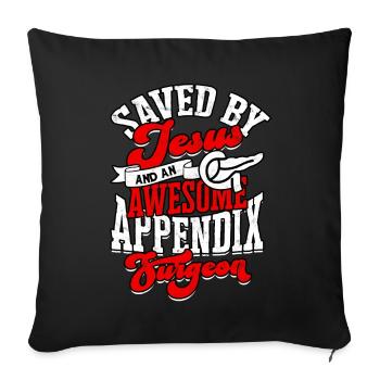Anhang Operation Appendektomie Entfernung - Sofakissenbezug 45 x 45 cm - Schwarz - Vorne