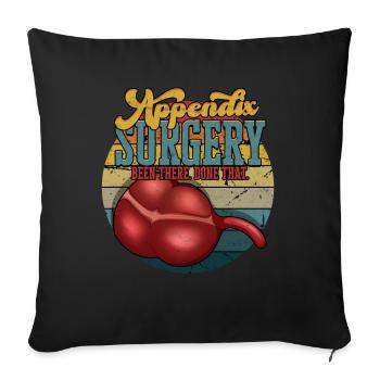 Anhang Operation Appendektomie Entfernung - Sofakissenbezug 45 x 45 cm - Schwarz - Vorne