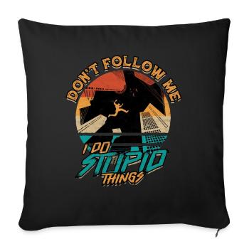 Parkour Freerunning Runner Back Flip Jumping - Sofa pillowcase 17,3'' x 17,3'' (45 x 45 cm) - black - Front