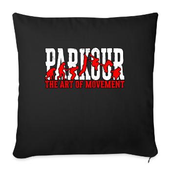 Parkour Freerunning Runner Back Flip Jumping - Sofa pillowcase 17,3'' x 17,3'' (45 x 45 cm) - black - Front