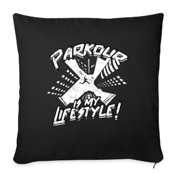 Parkour Freerunning Runner Back Flip Jumping - Sofa pillowcase 17,3'' x 17,3'' (45 x 45 cm) - black - Front