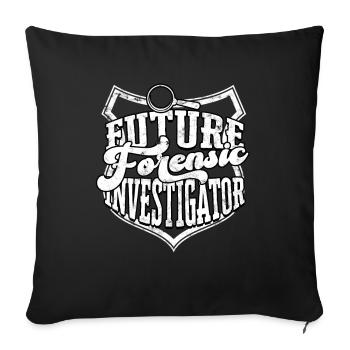 Détective en sciences judiciaires Enquêteur sur les crimes véridiques - Housse de coussin décorative 45 x 45 cm - noir - Devant