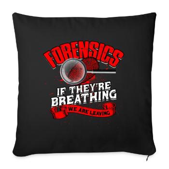 Détective en sciences judiciaires Enquêteur sur les crimes véridiques - Housse de coussin décorative 45 x 45 cm - noir - Devant