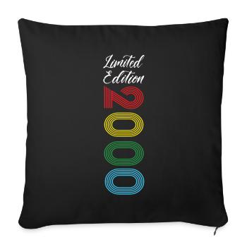 Limited Edition 2000 - Sofa pillowcase 17,3'' x 17,3'' (45 x 45 cm) - black - Front