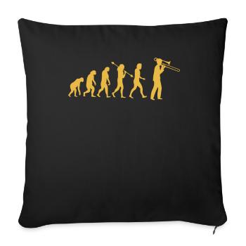 Trombone Joueur de trombone Tromboniste - Housse de coussin décorative 45 x 45 cm - noir - Devant
