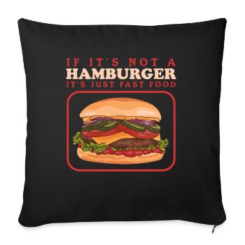 Hamburg Fast Food Burger Fast Food Cadeau - Housse de coussin décorative 45 x 45 cm - noir - Devant