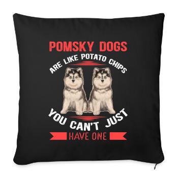 Pomsky Dog Pomskies Dog Owner Gift - Sofa pillowcase 17,3'' x 17,3'' (45 x 45 cm) - black - Front