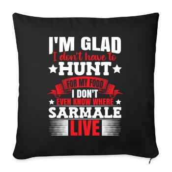 Funny Sarmale Humor Romanian Food - Sofa pillowcase 17,3'' x 17,3'' (45 x 45 cm) - black - Front