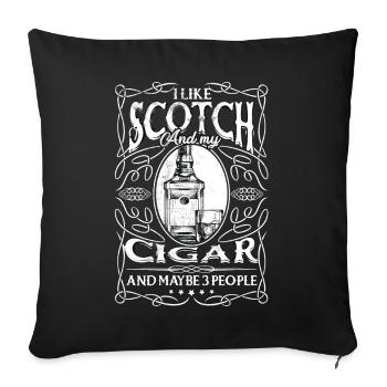 Irish Whisky Scotch Trinker Alkohol trinken - Sofakissenbezug 45 x 45 cm - Schwarz - Vorne