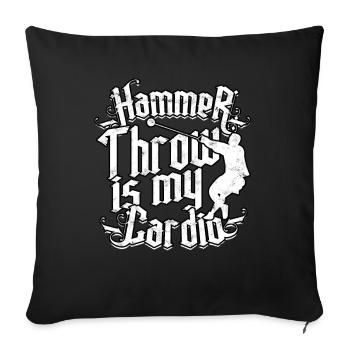 Hammer werfen Strecke und Feldgeschmack Wurf - Sofakissenbezug 45 x 45 cm - Schwarz - Vorne