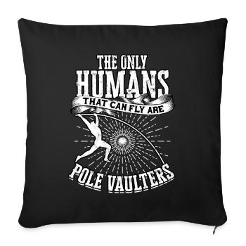 Pole quarter and pole vault - Sofa pillowcase 17,3'' x 17,3'' (45 x 45 cm) - black - Front
