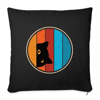 Drôle de look de chat - Housse de coussin décorative 45 x 45 cm - noir - Devant