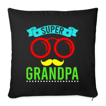 Grand-père, meilleur grand-père Super Opi, petite-nièce - Housse de coussin décorative 45 x 45 cm - noir - Devant