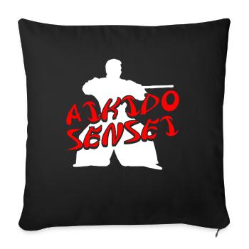 Aikido Sensei Japon Taekwondo Karaté Arts Martiaux - Housse de coussin décorative 45 x 45 cm - noir - Devant