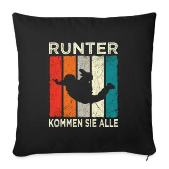Skydive Skydiver Parachutist Parachute - Sofa pillowcase 17,3'' x 17,3'' (45 x 45 cm) - black - Front