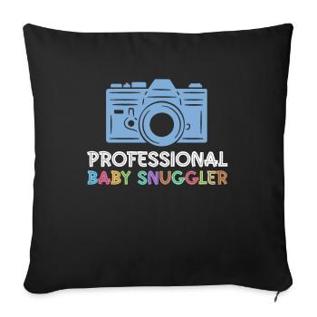 Photographe nouveau-né Photographie de bébé Dicton - Housse de coussin décorative 45 x 45 cm - noir - Devant