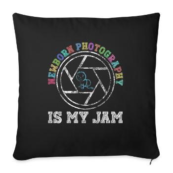 Newborn Photographer Baby Photography Saying - Sofa pillowcase 17,3'' x 17,3'' (45 x 45 cm) - black - Front