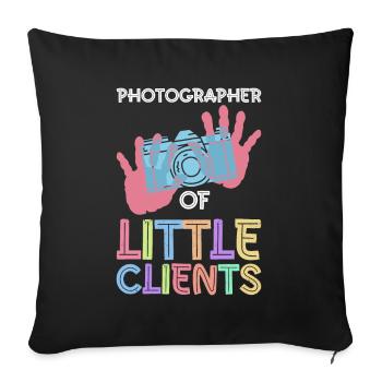 Newborn Photographer Baby Photography Saying - Sofa pillowcase 17,3'' x 17,3'' (45 x 45 cm) - black - Front