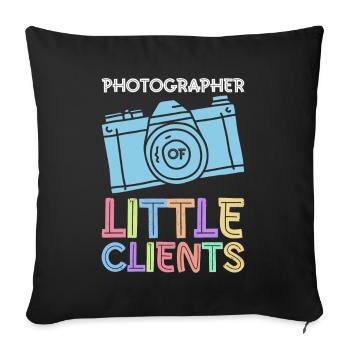 Newborn Photographer Baby Photography Saying - Sofa pillowcase 17,3'' x 17,3'' (45 x 45 cm) - black - Front