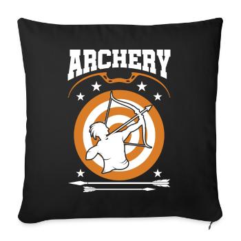 Tir à l’arc Tir à l’arc Tir à l’arc Flèche - Housse de coussin décorative 45 x 45 cm - noir - Devant