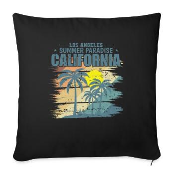 California Los Angeles Summer Paradise USA - Sofakissenbezug 45 x 45 cm - Schwarz - Vorne
