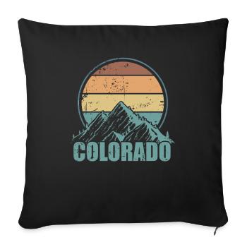 Colorado with mountains USA America - Sofa pillowcase 17,3'' x 17,3'' (45 x 45 cm) - black - Front
