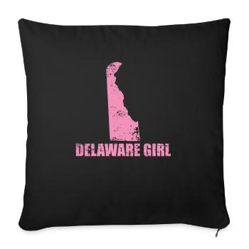 Delaware Girl USA America State - Sofa pillowcase 17,3'' x 17,3'' (45 x 45 cm) - black - Front