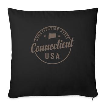 Connecticut Constitution State USA America - Sofa pillowcase 17,3'' x 17,3'' (45 x 45 cm) - black - Front