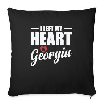 Géorgie J’ai laissé mon cœur en Géorgie USA Amérique - Housse de coussin décorative 45 x 45 cm - noir - Devant