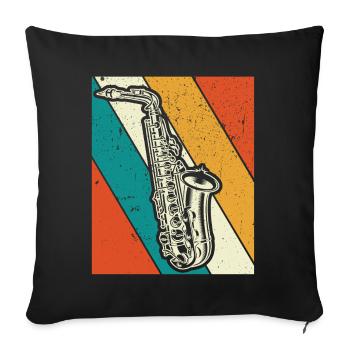 Saxophone Saxophoniste Saxophoniste - Housse de coussin décorative 45 x 45 cm - noir - Devant