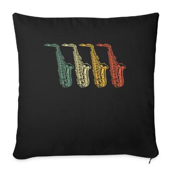 Saxophone Saxophoniste Saxophoniste - Housse de coussin décorative 45 x 45 cm - noir - Devant