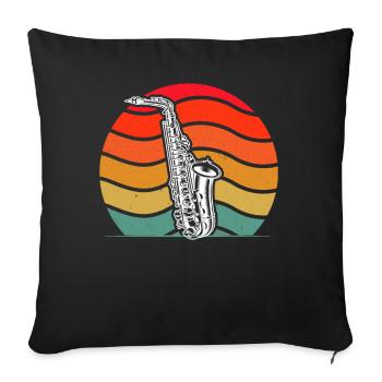 Saxophone Saxophoniste Saxophoniste - Housse de coussin décorative 45 x 45 cm - noir - Devant