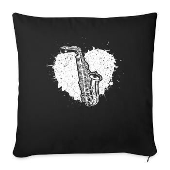 Saxophone Saxophoniste Saxophoniste - Housse de coussin décorative 45 x 45 cm - noir - Devant
