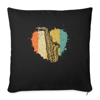 Saxophone Saxophoniste Saxophoniste - Housse de coussin décorative 45 x 45 cm - noir - Devant