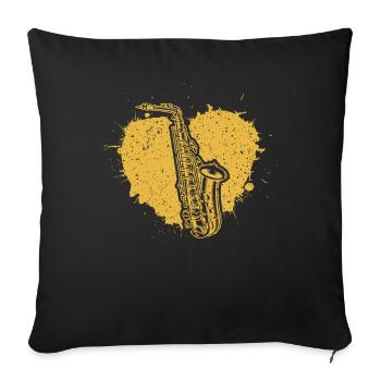 Saxophone Saxophoniste Saxophoniste - Housse de coussin décorative 45 x 45 cm - noir - Devant