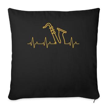 Saxophone Saxophoniste Saxophoniste - Housse de coussin décorative 45 x 45 cm - noir - Devant