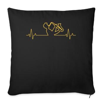 Saxophone Saxophoniste Saxophoniste - Housse de coussin décorative 45 x 45 cm - noir - Devant