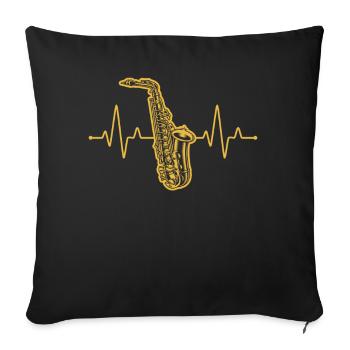 Saxophone Saxophoniste Saxophoniste - Housse de coussin décorative 45 x 45 cm - noir - Devant