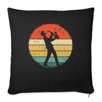 Saxophone Saxophoniste Saxophoniste - Housse de coussin décorative 45 x 45 cm - noir - Devant
