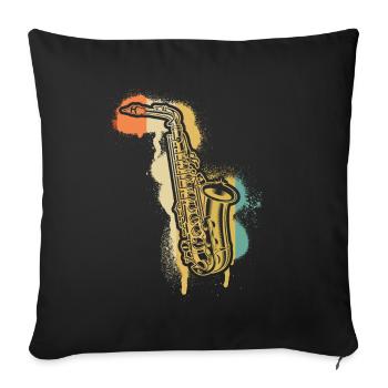 Saxophone Saxophoniste Saxophoniste - Housse de coussin décorative 45 x 45 cm - noir - Devant