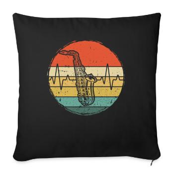 Saxophone Saxophoniste Saxophoniste - Housse de coussin décorative 45 x 45 cm - noir - Devant