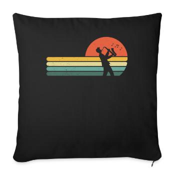 Saxophone Saxophoniste Saxophoniste - Housse de coussin décorative 45 x 45 cm - noir - Devant